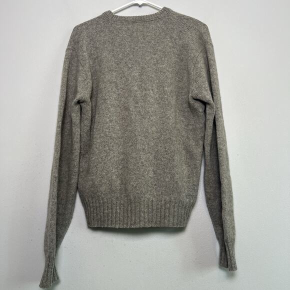 Royal Knight Mens Wool Blend V Neck Cable Knit Sweater Gray Sz M Preppy USA Made - Picture 8 of 9